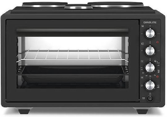Davoline Urban Chef 3703 Electric Countertop Oven 37lt with 3 Burners Black