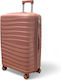 Olia Home Μεγάλη Βαλίτσα Ταξιδίου Σκληρή Rose Gold με 4 Ρόδες Ύψους 85εκ.