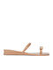Women's Flat Sandals in Beige Color