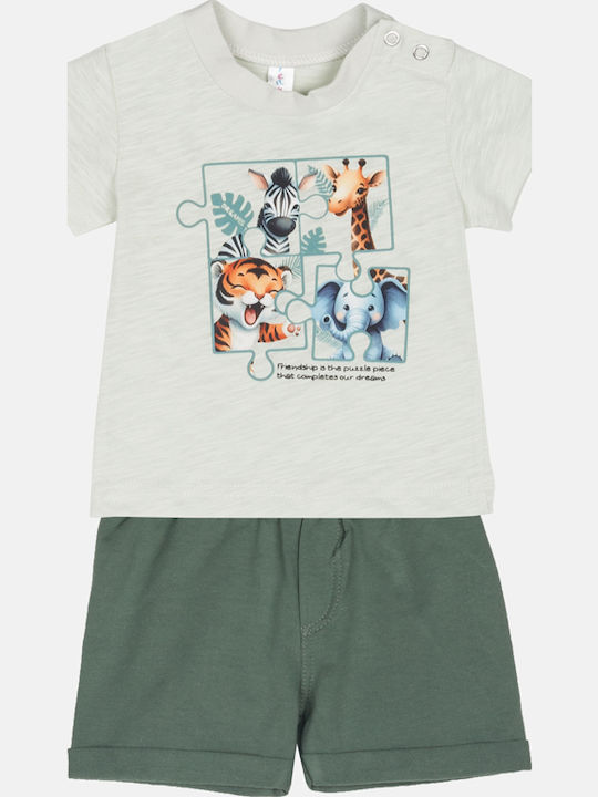Kids Set with Shorts Summer 2 Pieces Khaki