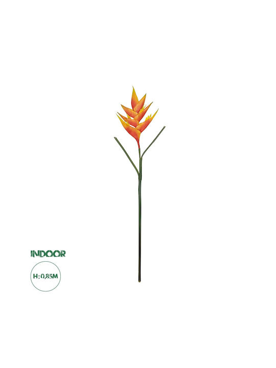 Globostar Artificial Decorative Branch Orange Bird of Paradise Y85cm