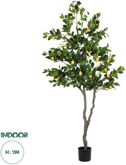 Globostar Arbore de Lămâi Artificial 21106 Arbore de Lămâi Decorativ Artificial H200cm