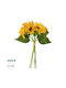 Globostar Artificial Garden Yellow Sunflower Branch 21385 Decorative Artificial Yellow Sunflower Bouquet Y36cm