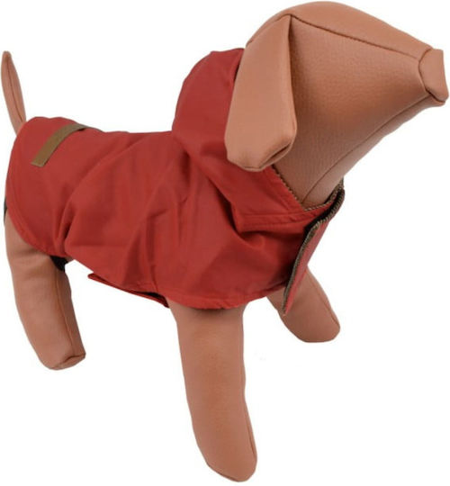 Woof Moda Αδιάβροχο Μπουφάν Σκύλου Κουκούλα Κόκκινο 36cm