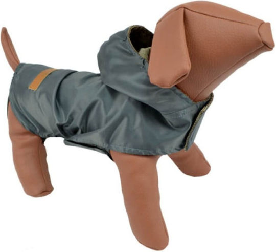 Jachetă impermeabilă pentru câini Woof Moda cu glugă, gri, 36 cm