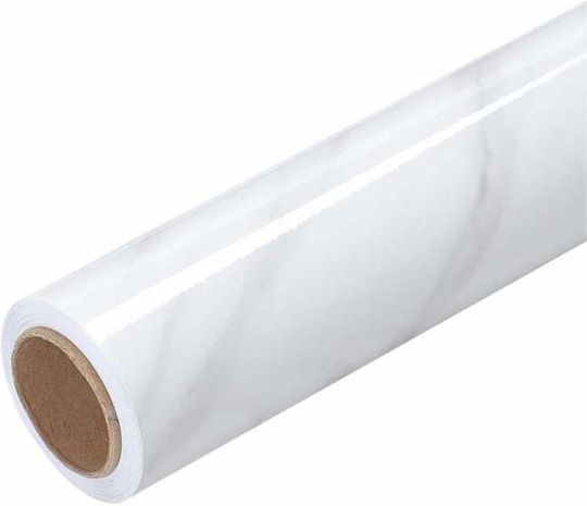 Folie autoadezivă Siks Protecție Bucătărie Rezistentă la Apă Aspect Marmură Albă 60 X 200 Cm