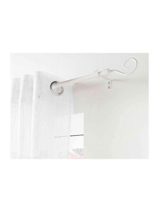 Douceur d'Intérieur Ausziehbar Metallisch Vorhangstange Arabesque Einfach Φ19mm 210-120cm White