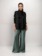 Langärmelig Damen Hemd Black