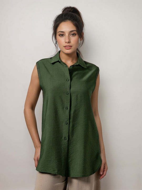 Noobass Fără mâneci Femei Cămașă Green