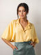 Kurzärmelig Damen Hemd Yellow