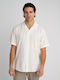 Ron Short Sleeve Cotton Shirt in Regular Fit Beige 61-208.053.N0070