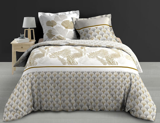 Douceur d'Intérieur Duvet Cover Set Cotton Queen with 2 Pillowcases 220x240 Melisse Beige