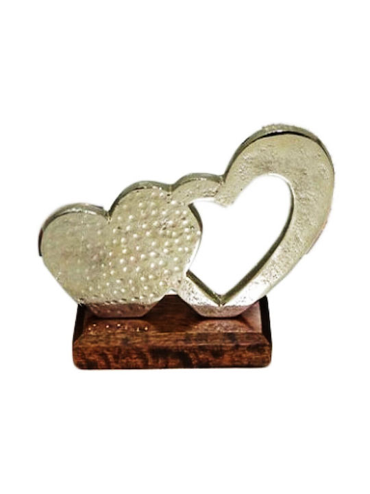 Decorative Metal Silver Hearts 18x5x158m Inart ...