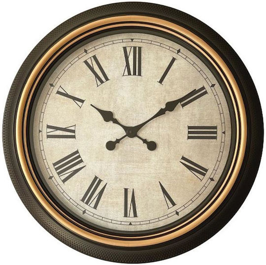 Fylliana Fl2215 Runde Wanduhr Braun-Gold-Beige Farbe 64x64x6cm