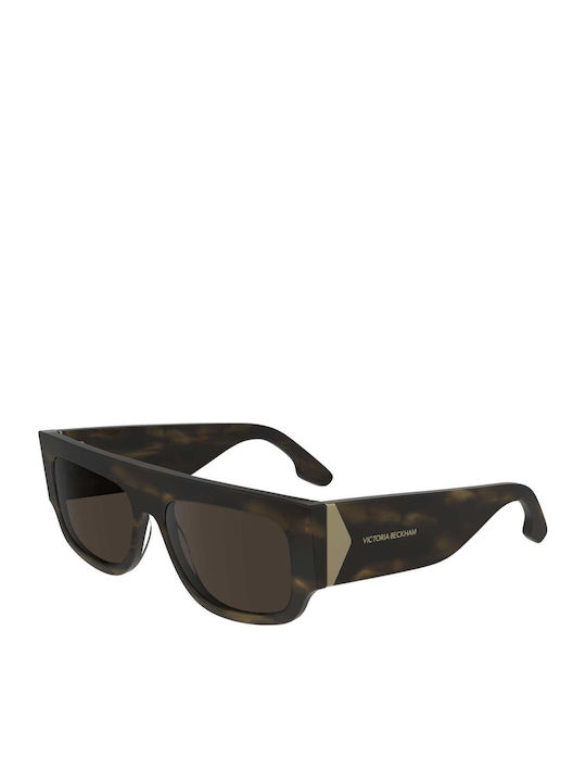 Victoria Beckham Damen Sonnenbrille mit Braun Kunststoff Gestell und Braun Linse