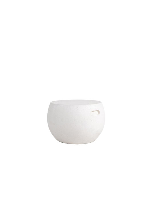 Sitting Room Outdoor Free Standing Concrete Table White 44x44x44cm
