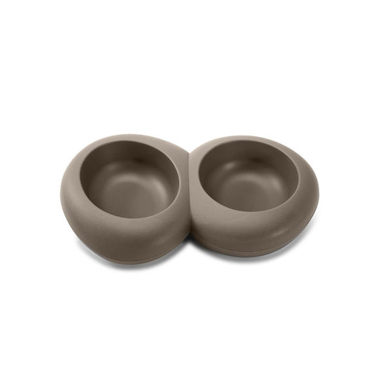 Imac Ciottoli Double Plastic Dog & Cat Bowl Brown 28.5cm
