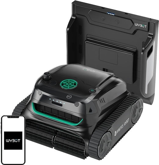 Wybot S2 Pro Безжична Роботска Прахосмукачка 90W Дъно / Стени / Водолиния за Басейни 300кв.м с Филтър 7.8л
