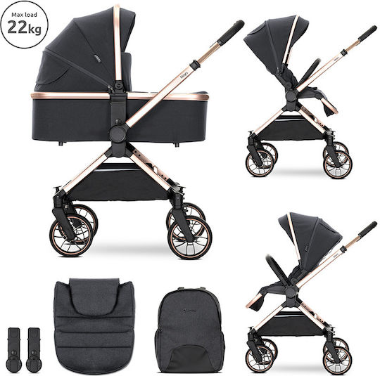 Lorelli Reya Adjustable 2 in 1 Baby Stroller Suitable for Newborn Black Jasper