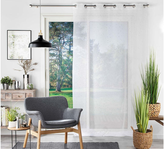 Douceur d'Intérieur Κουρτίνα με Τρουκς Λευκή 140x240εκ.