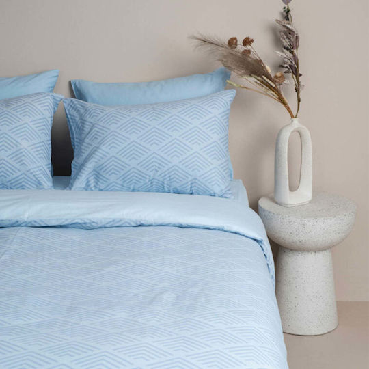 White Fabric Sheet Sets Single 165x270cm. Kelly Blue 3pcs
