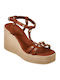 Women's Ankle Strap Platforms Brown