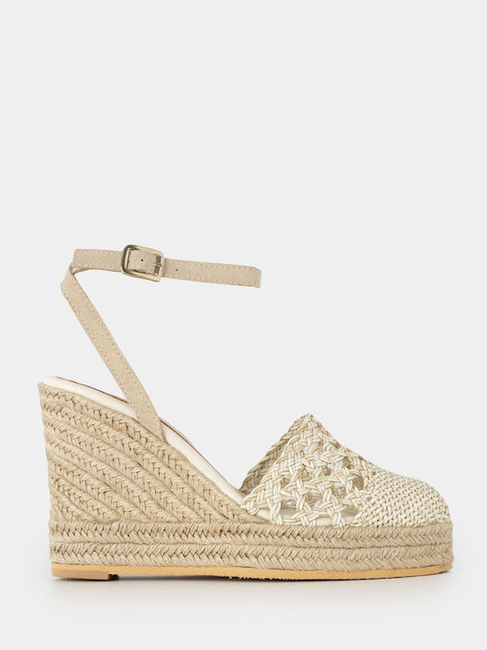 Sante Women's Fabric Platform Espadrilles White