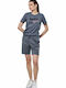 Damen Sportliche Bermuda Blau
