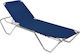 Lianos Șezlong De Plajă Albastru Din Aluminiu 195x62x31cm