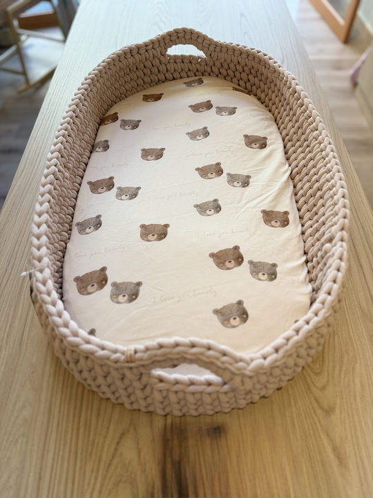 Grandes Suenos Baby Sheet Cradle Cotton White 50x90cm