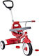 Radio Flyer Tricicletă Pentru Copii Cu Mâner Pentru Părinți 3 În 1 Pentru Vârsta 3-5 Ani Roșie