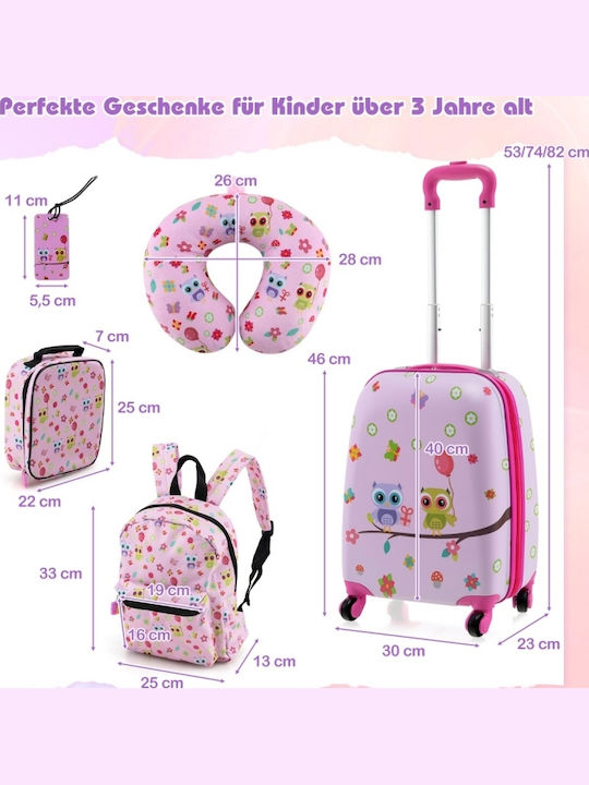 Costway Travel Suitcases Hard Light Pink with 4...
