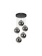 City Lux Hängelampe Schwarz für 5 Lampen E27 40x40cm.