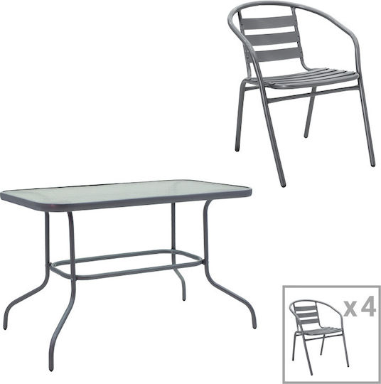 Set Sala De Mese Pentru Exterior Valor-tade 5 Piese Antracit