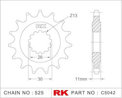 RK Front Sprocket for Yamaha MT-07 RK Front Sprocket for Yamaha MT-07