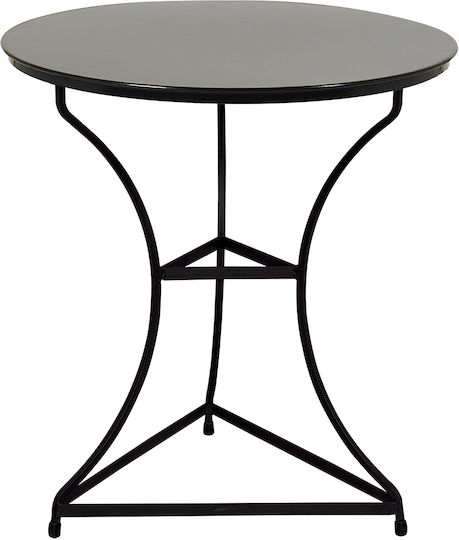 Tisch Café für kleine Außenbereiche Stabil Verzinkt Schwarz 60x60x72cm