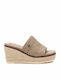 Damenplattformen Beige