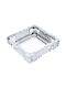 Glass Ashtray Transparent 14.5x14.5x4cm Red Cherry Yg8016-2