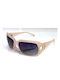Woman's Fashion Women's Sunglasses with Beige Plastic Frame and Black Gradient Lens G-113
