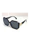 Woman's Fashion Women's Sunglasses with Black Plastic Frame and Black Lens G-109