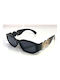 Woman's Fashion Women's Sunglasses with Black Plastic Frame and Black Lens G-118