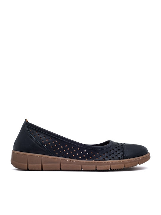 Lederne Damen Ballerinas in Schwarz Farbe