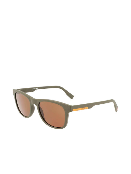 Lacoste Men's Sunglasses with Green Plastic Frame and Brown Lens L969S-317