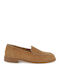 Leather Women's Loafers in Brown Color