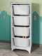 Storage Drawers Kayra I Made of Plastic & Wood with 4 Drawers L45.3xW29.7xH116.3cm