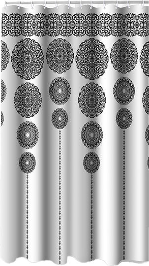 Ionion Shower Curtain Fabric 180x180cm Boho Circles