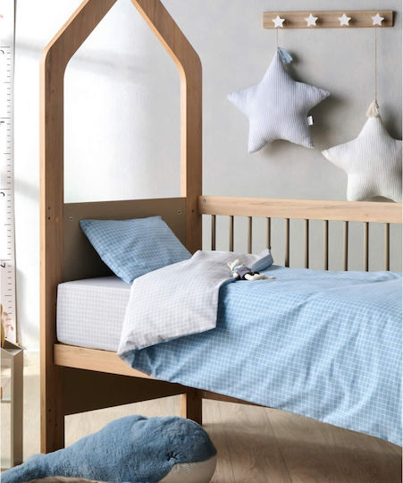 Kentia Zuccero Комплект Бебешки Чаршафи За Количка Памучни Син 65x120бр 2бр