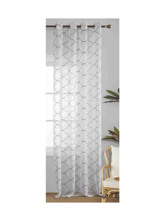 ForHome Κουρτίνα με Τρουκς Γκρι 140x285εκ.