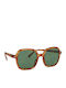 Izipizi Unisex Sunglasses with Brown Plastic Frame and Brown Lens