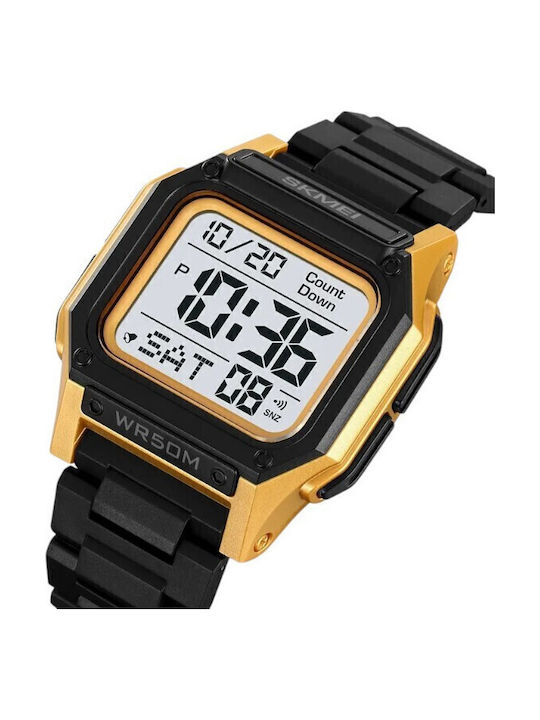 Digital Men's Watch 52mm Battery with Black Metal Bracelet